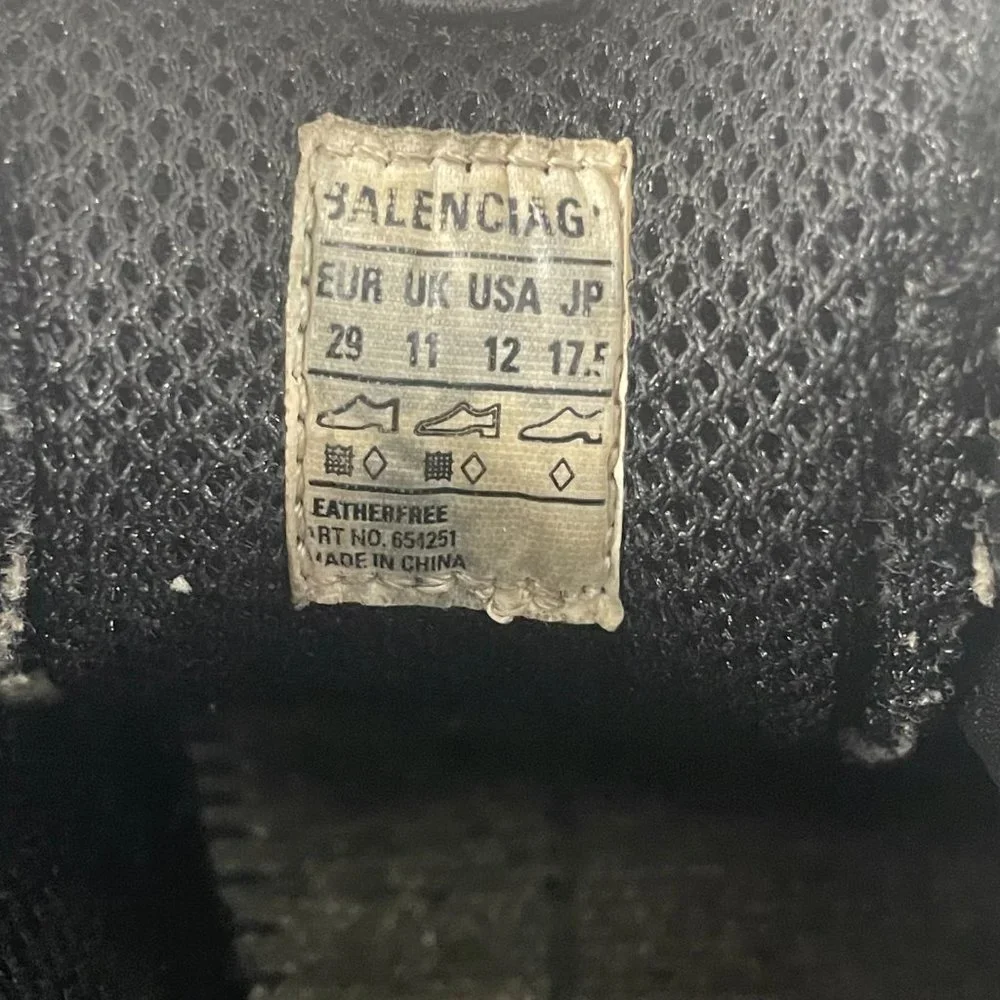 Balenciaga Triple S Kid's Black Polyurethane Wedge Trainer Sneakers, 29 - Picture 13 of 14